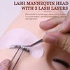 Lash Mannequin Head with 3 Lash Layers, Ruicen Practice Training Head for Make Up and Lash Extension, Cosmetology Doll Face Head with Practice Lash Mapping Chart, Easy to Clean by Olive Oil
