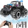 BEZAR Remote Control Monster Truck - Amphibious Remote Control Car for Kids, All Terrain 4WD Off-Road RC Trucks with 2 Rechargeable Batteries, Christmas Birthday Gifts Toys for Boys & Girls Age 4-12