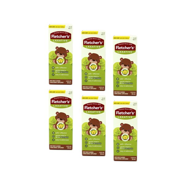 Fletcher's Laxative For Kids Liquid Herbal Supplement, Classic Root Beer Taste - Buy Packs and SAVE (Pack of 6)