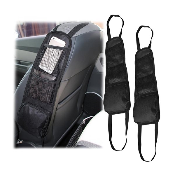 Osilly Car Seat Side Organizer, Auto Seat Storage Hanging Bag, Multifunctional Stuff Holder with Mesh Net Pocket, Hold Phones Wallet Glasses Drink, Interior Accessories for Car, SUV, Truck (2 Pcs)