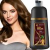 Remocc Instant Chestnut Hair Dye Shampoo for Women Men, Hair Coloring Shampoo for Gray Hair, 500ml Herbal Ingredients 3 in 1 Maroon Hair Dye - 100% Gray Coverage Coloring in Minutes 16.9 Fl Oz