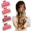 Heart hair clips,3.5 Inch claw clips cute, Non-slip pink claw clips, pink hair clips, Unique claw clips for Women and Girls,Cute claw clip for thick hair,Girls Birthday Valentine's Days