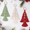 Dremisland Christmas Tree Decoration 3 Set Macrame Christmas Tree Decorative Hanging Ornaments Assembled Macrame Kits Boho Wall Hanging Decor for Christmas Tree Winter New Year Party Supplies