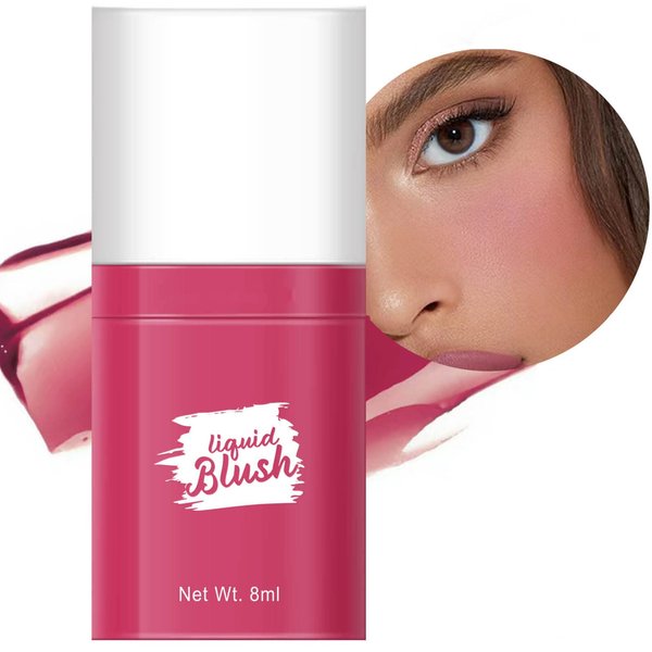 Red Rose Liquid Blush Makeup, Liquid Blush for Cheeks, Cream Matte Blush Liquid, Mothers Day Gifts Natural Looking Waterproof Lightweight Breathable Feel, Long-Wearing Dewy Finish 0.27 Fl Oz(04#)