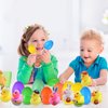 30 Pcs Prefilled Easter Eggs with Bunny Duckies,Bright Colorful Easter Eggs Prefilled with Variety Duckies for Fun Bath Bunny Duckies, Easter Basket Stuffers and Bathtub Toys Party Favors