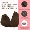 GOO GOO Clip in Hair Extensions Real Human Hair, 22inch 120g 7Pcs, 4A Chocolate Brown, Remy Human Hair Extensions Clip ins for Women, Natural Human Hair