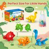 TEWIWAP ABC Matching Dinosaur Alphabet Learning Toy, Dinosaurs for Toddlers, Toys for Kids 4-6, Montessori Learning Toys for 3 4 5 Year Old, Fine Motor Toys (13Pcs Dinos with 26 Letters)