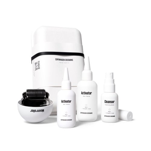 Copenhagen Grooming Hair Growth Kit w/The Activator Hair Growth Serum & The Moonroller Hair Follicle Stimulator - Gentle and Efficient Hair Regrowth Treatment for Men (150 Days Supply)