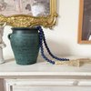 OMISHE 59in Wood Bead Garland with Tassels, Wooden Beads Garland, Decorative Beads Garland Decor, Farmhouse Beads Garland for Wall Hanging Home Festival Decor, Navy Blue