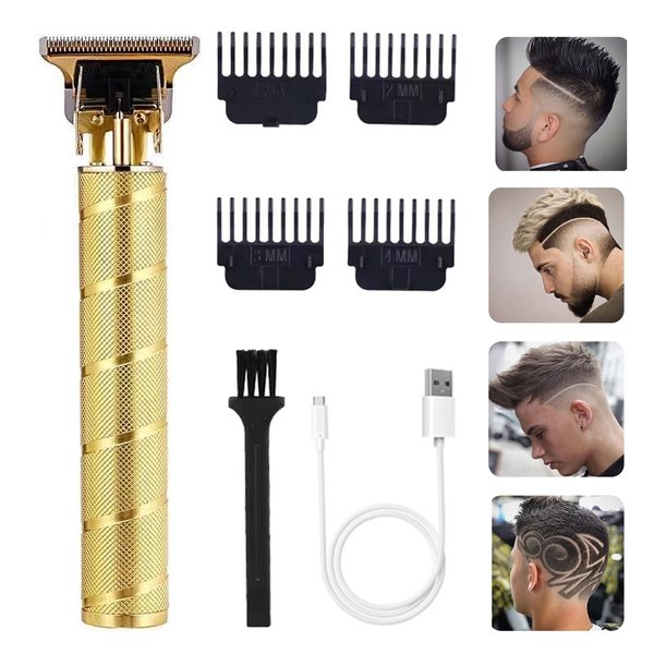 soieho Hair Trimmer for Men, Professional Electric Hair Clippers Cordless Beard Trimmer Shaver Electric T Blade Hair Trimmer, Zero Gapped Hair Clippers Cutting Grooming Kit with Guide Combs, Gold