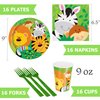 Jungle Party Supplies, Safari Birthday Decorations - Safari Theme Balloons, Birthday Banner, Paper Plates, Cups, Napkins, Forks, Tablecloth, Zoo Animals Tattoos