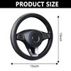 Leather Steering Wheel Cover,Anti Slip Car Steering Wheel Cover for Car Decorations & Steering Wheel Protections,Universal 15Inch Wheel Cover Car Interior Accessories for Men & Women (Black)