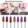 MelodySusie Professional 5 in 1 Nail Drill Bits, 3/32'' Carbide Tungsten Multi-function Bits, Suitable for Manicure Pedicure Cuticle Gel Polishing, Technicians Bits, Purple, Series Bit-M, Fine