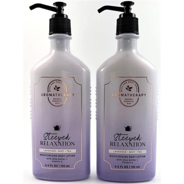 2 Aromatherapy LAVENDER + MINT+ TEA Steeped RELAXATION bath body Lotion
