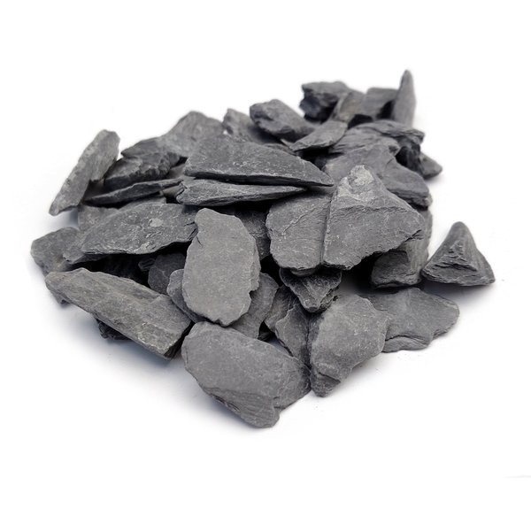 Natural Slate Stone -1/2 to 1 inch. Perfect Size for Miniature or Fairy Gardens, Aquariums, Reptiles, Terrariums, Model Railroads, Dioramas & Wargaming (1lb Grey)