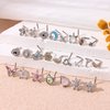 WAINIS 24pcs Hypoallergenic Nose Rings 20G Surgical Stainless Steel Nose Rings Studs L Shaped Screw Studs Rings Cubic Zirconia Nose Ring Silver Nose Piercing Jewelry for Women