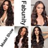 Fabunity Synthetic Lace Front Body Wave Middle Part Wig 28 Inch Lace Front Wigs Dark Brown Long Colored Wigs for Women (Dark Brown)