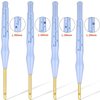 17 Piece Punch Needle Embroidery Kits Adjustable Rug Yarn Punch Needle Wooden Handle Embroidery Pen Needle Threader Punch Needle Cloth for Embroidery Floss Cross Stitching Beginner (Blue, Sky Blue)
