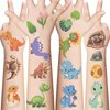 10 Sheets Dinosaur Temporary Tattoos for Kids, Cartoon Dinosaur Birthday Party Favors, Cute Cartoon Decoration Sticker Gifts for Girl Boys Home Activity Class Prizes Carnival Christmas Rewards
