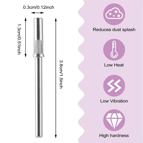 Nail Drill Bits Small Sanding Bands with Small Mandrel Bit, 60 Pcs 3mm Nail File Sanding Bands, Professional Sander Bit for Acrylic Nails Gel Manicures and Pedicure