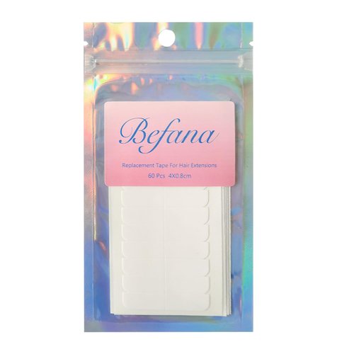 Befana Hair Extension Tape Tabs 60 Pieces Double Sided Replacement Tape for Hair Extensions 4 * 0. 8cm