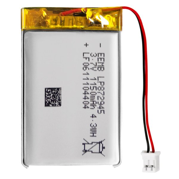 EEMB Lithium Polymer Battery 3.7V 1150mAh 872945 Lipo Rechargeable Battery Pack with Wire JST Connector for Speaker and Wireless Device- Confirm Device & Connector Polarity Before Purchase
