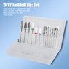 Depvko 13PC Nail Drill Bits Set, Drill Bits for Nails, 3pcs Tungsten Carbide Drill Bits+ 3pcs Ceramic Efile Nail Drill Bits+ 6pcs Diamond Drill Bits+ 1pcs Brush, 3/32 inch Nail Bits for Nail Drill