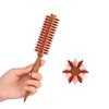 PERFEHAIR Small Round Boar & Nylon Bristle Hair Brush for Blow Drying Beard, Bangs,Short, Thin, Fine Hair, 1.7 Inch, Roll Styling Hairbrush with Natural Wooden Handle for Women & Men