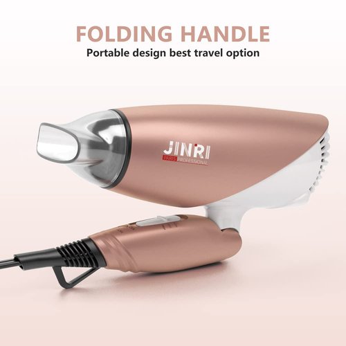 Foldable Travel Hair Dryer,Dual Voltage Blow Dryer & Foldable Handle Lightweight Negative Ionic Folding Hair Dryer (Multi-Colored)