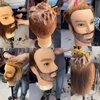 simnient Male Mannequin Head with Beard,Training Head,100% Real Human Hair for Hairdressers Manikin Head for Hair Styling and Practice,Hair Stylists,Cosmetologist,Barber Shop,Cosmetology School