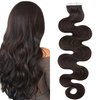 SEGO 14 Inch Tape In Hair Extensions 20pcs 40g /Dark Brown-Body Wave//Ombre 100% Remy Human Hair Balayage Rooted Hair Invisible Seamless Skin Weft Double Side Tape for Women