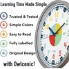 OWLCONIC Clock for Kids Learning to Tell Time, Telling Time Teaching Clock for Kids, Wall Clock Kids, Classroom Clock, Kids Learning Clock, Kids Clocks for Bedrooms.