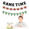 3pcs Game Time Football Banner, Football Birthday Party Decorations Football Theme Garland Sports Fantasy Football Party Decor Football Party Supplies for Party