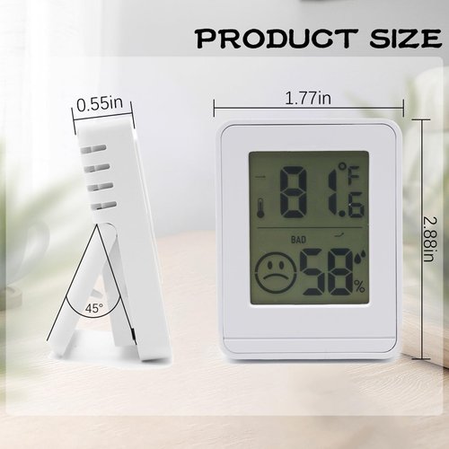 2 PCS Home Indoor Hygrometer, Mini Indoor Thermometer, Temperature and Humidity Monitor, Reptile Thermometer - Houses, Greenhouses,Baby Room,Office, Incubator