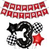 PANRRPERS Race Car Birthday Balloons Racing Banner 40 Inch Racetrack Number 0-9 Balloon for Baby Shower Birthday Race Car Themed Party Decoration (Number 3)