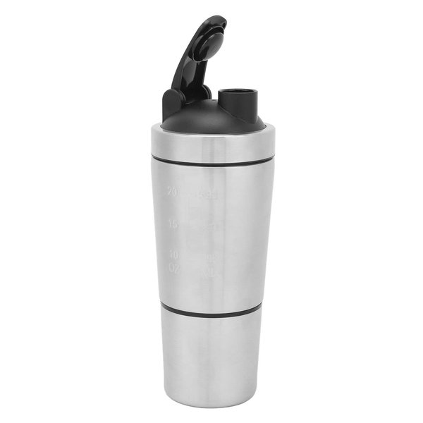 Topyond BlenderBottle, Stainless Steel Protein Shaker Bottle with Scale, Double Section Design Shaker Cup for Easy Mixing for Gym Lovers and Teenagers 10.3oz, 591ML