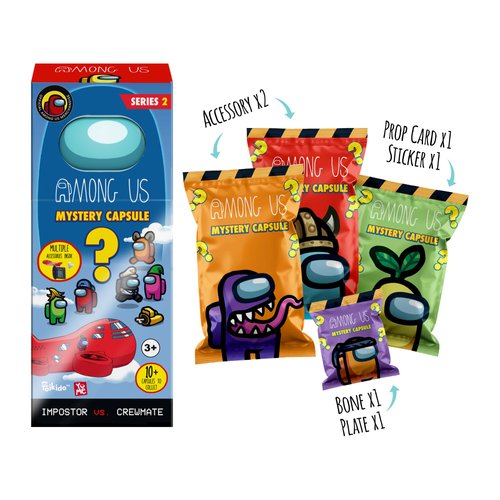 YuMe Official Among Us Mystery Capsules Impostor vs Crewmate - Blind Box (2 Pack) Mini Action Figure Surprise Toys Bag Accessories Collectible Figurine Gifts for Boys and Girls - Series 2