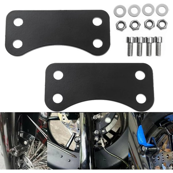 VPZMT Front 21" Wheel Fender Risers Brackets/Lift Brackets Adapter Set Fits for 2014-2023 Harley Touring Electra Glide Road Glide Road King Street Glide (21" Wheel Fender Risers Brackets-Black)