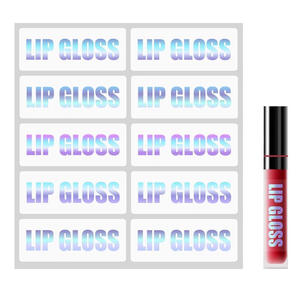 100 Clear Lip Gloss Labels customize,Lip Gloss Tubes Stickers Lip Gloss Bottle Labels (silver)