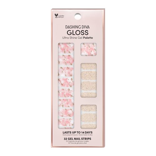 Dashing Diva Gloss Nail Strips - Pristine Pearl | UV Free, Chip Resistant, Long Lasting Gel Nail Stickers | Contains 32 Nail Wraps, 1 Prep Pad, 1 Nail File