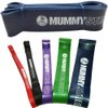 MummyStrength Resistance Bands for Men and Women. The Best Stretch Band for Pull Up Exercise and Powerlifting. Works with Any Pull Up Bar or Station. Single Band. Workout Guide Included - Blue