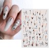 9 Sheets Rose Gold Nail Art Stickers Decal,Retro Rose Gold Nail Foil Decals Nail Supplies 3D Self-Adhesive Graffiti Fun Abstract Leopard Print Botanical Line Nail Design Luxury for Nail Art Decoration