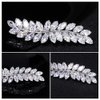 Beaupretty Rhinestone Hair Clips Crystal Leaf Hair Clip Diamond Hair Barrettes Hair Bang Clamp Decorative Alligator Hair Pins For Women Weddings Bridal Hair Accessories Silver