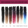 New Faux Locs Crochet Hair With Deep Curly Ends 24 Inch 8 Packs Black Goddess Soft Locs Synthetic Braids Prelooped Dreadlock Hair Extensions (24inch, 1B)
