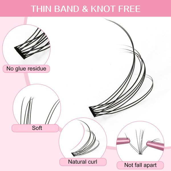 280 Pcs Individual Lashes 10D-D-0.10-9-16mix Cluster Lashes 10D 20D C D Curl Wispy Lashes Bottom Lashes DIY Lashes At Home（10D-D-0.10-9-16mix）