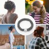 Qooocy Skinny Hair Scrunchies Artificial Pearl Hair Ties Elastics Ponytail Holder No Damage 8 Pack, Black