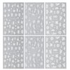 JMEOWIO 6 Sheets 3D Embossed Flower White Nail Art Stickers Decals Self-Adhesive Pegatinas Uñas 5D Spring Summer Floral Nail Supplies Nail Art Design Decoration Accessories