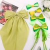 AHONEY 5 Pack Green Hair Bows for Girls Hair Clips, Satin Hair Bow Princess Dress Up Hair Ribbons Cute Bow for Hair Accessories for Girls Women Princess Birthday Party Favors Decorations Gifts (Tiana)