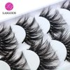 Mink Lashes 25mm False Eyelashes LASGOOS Siberian Luxurious Soft Cross Thick Very Long Wedding Dram Party 5 Pairs Pack 3D Fake Eye Lashes (E87-5)