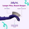 Jelly Pet Universal Slicker Brush for Dogs, Dog Grooming Brush, Remove Tangles and Dead Undercoat, Tuffer Than Tangles Maltese Shi-Tzu Poodle Bichon, Soft Pins, Purple, Small